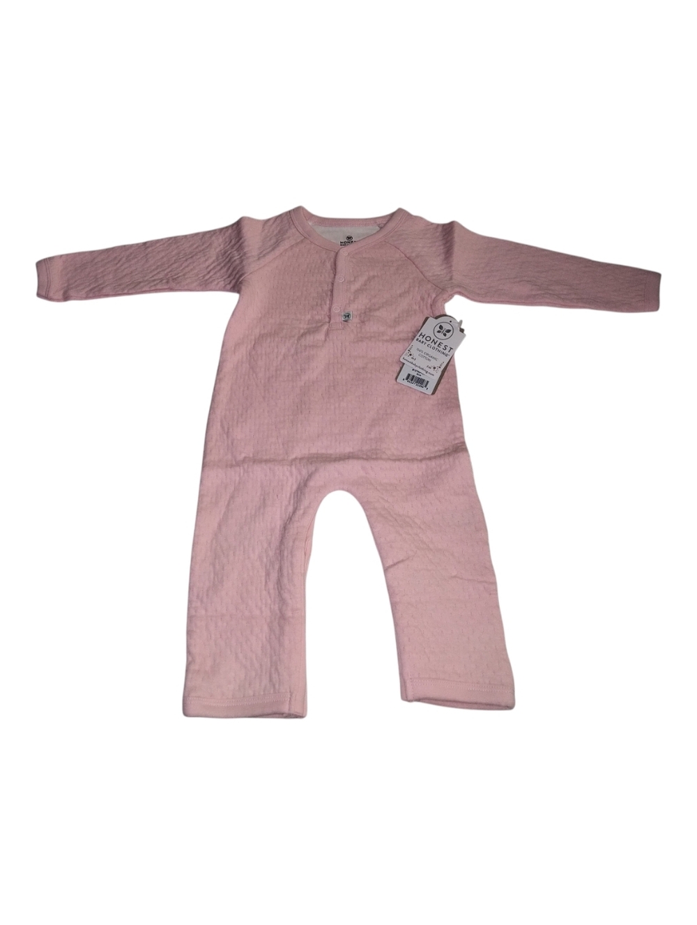 Honest Baby Company Pink Textured Baby One-Piece New 6-9 Months 100% Cotton - Picture 1 of 5